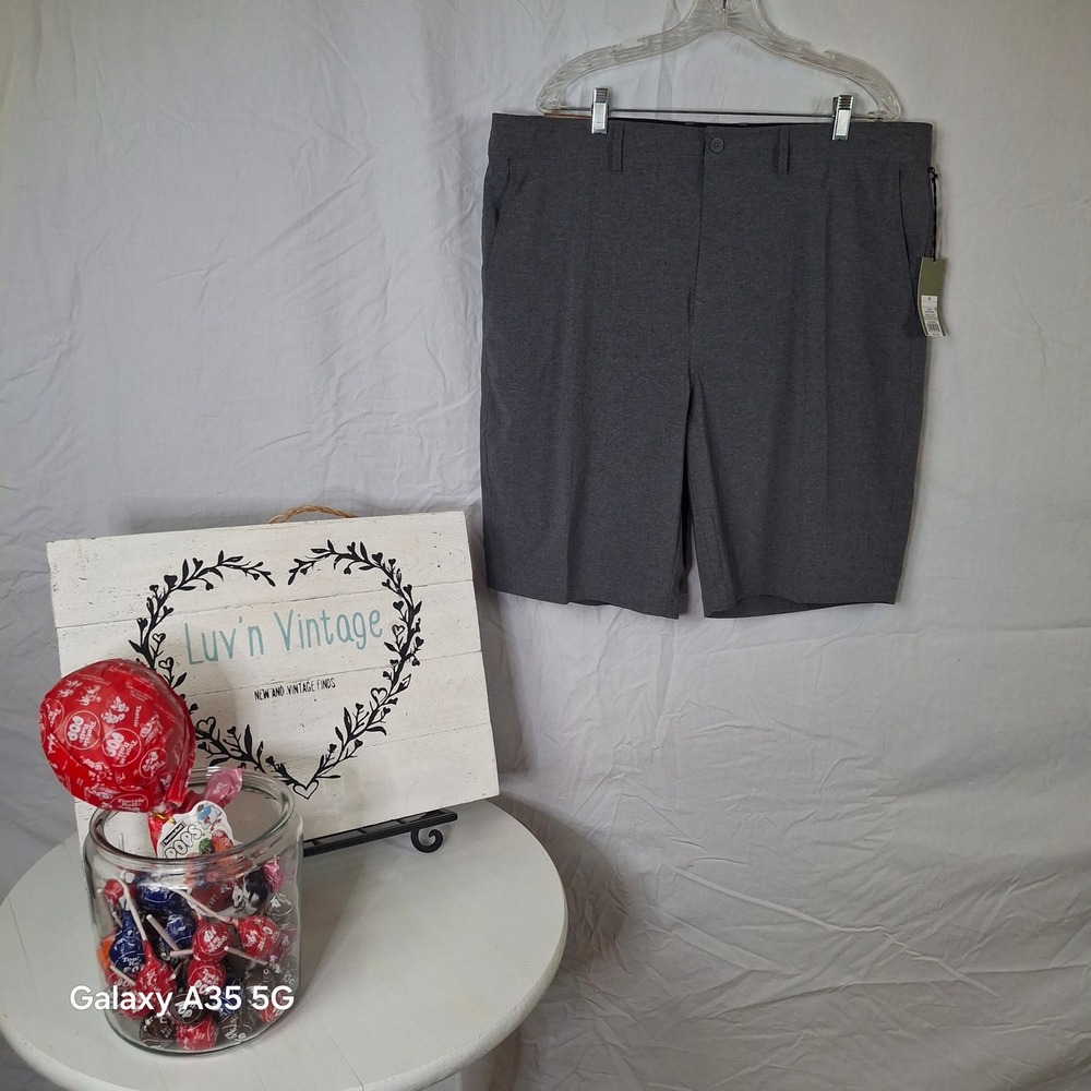 Goodfellow & Co Mens Hybrid Swim Shorts Sz 40 Black Rotary UPF 50+ 4-Way Stretch